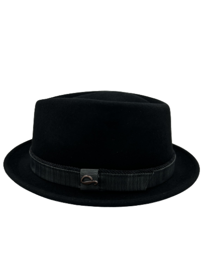 Falbalas St Junien Stetson chapeau homme Porkpie en feutre de laine noir